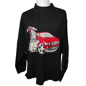 School of Hard Knocks Sweater Vintage Men’s Large Black Y2K Rap Urban Hip hop